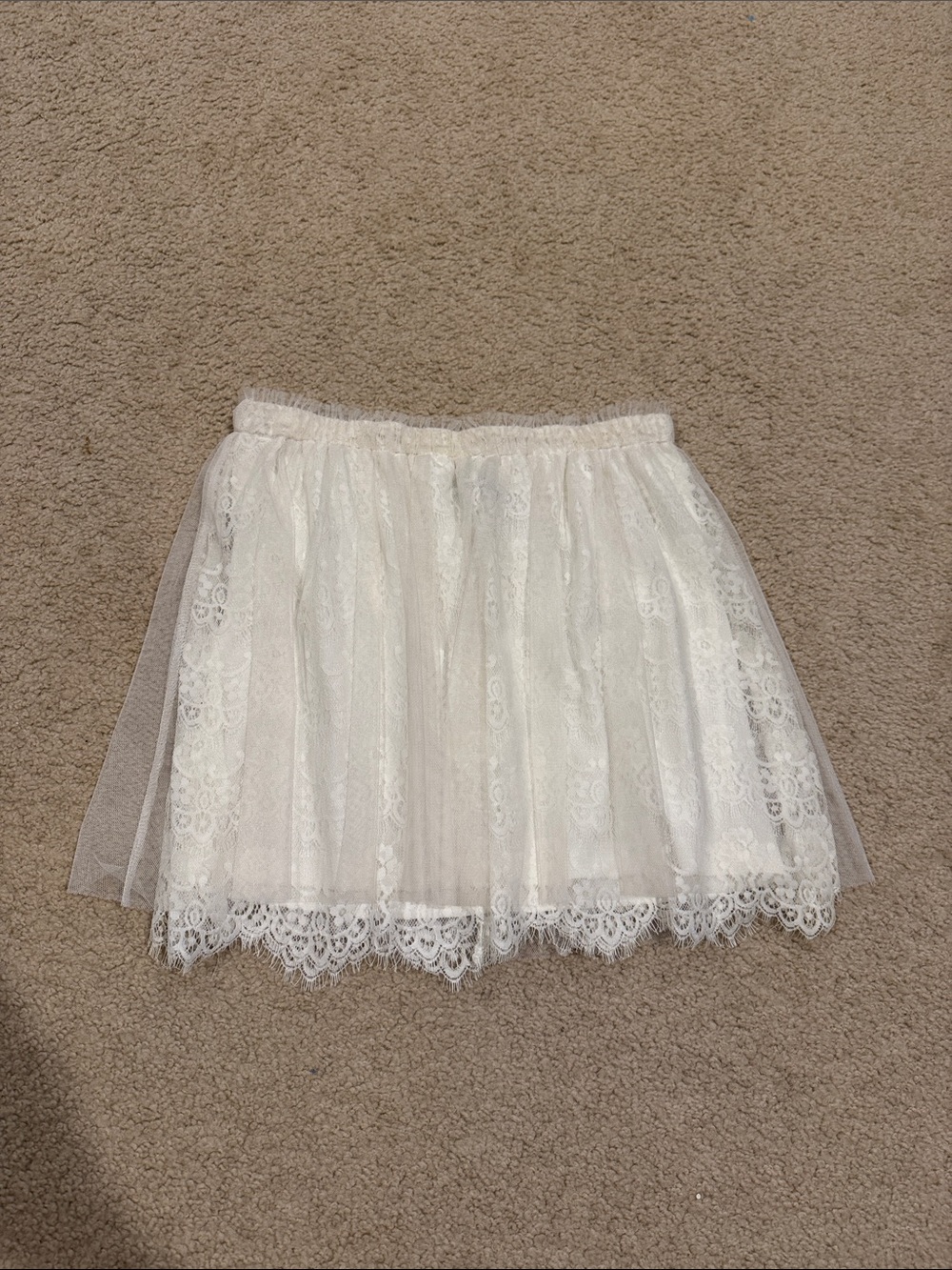 *Vintage Wet Seal White Lace Layered Mini Skirt